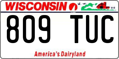 WI license plate 809TUC