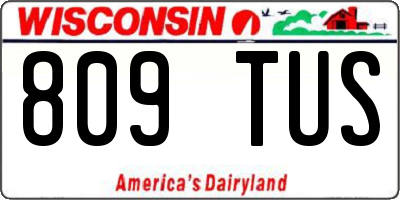 WI license plate 809TUS