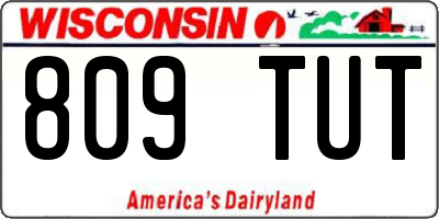WI license plate 809TUT