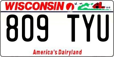 WI license plate 809TYU