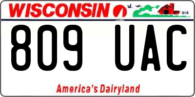 WI license plate 809UAC