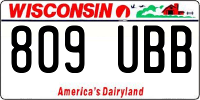 WI license plate 809UBB