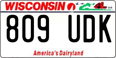 WI license plate 809UDK
