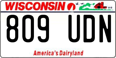 WI license plate 809UDN