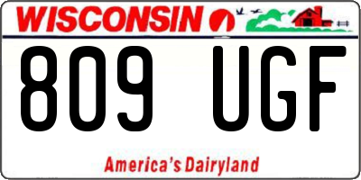 WI license plate 809UGF