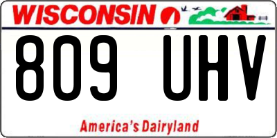 WI license plate 809UHV