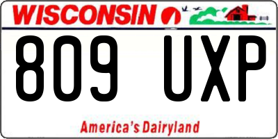 WI license plate 809UXP