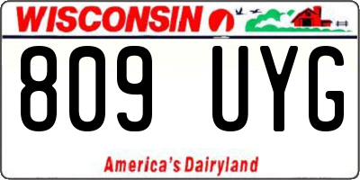 WI license plate 809UYG