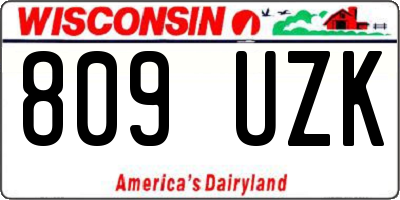 WI license plate 809UZK