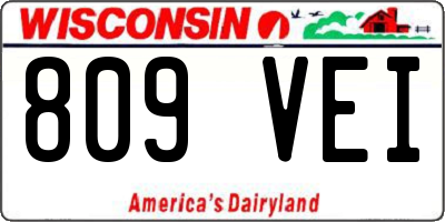 WI license plate 809VEI