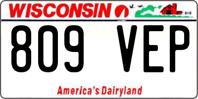 WI license plate 809VEP