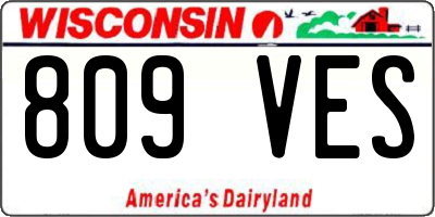 WI license plate 809VES
