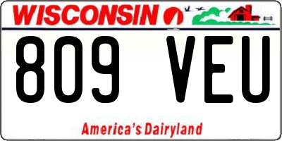 WI license plate 809VEU