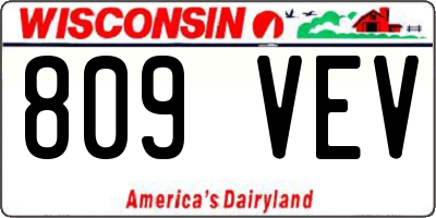 WI license plate 809VEV