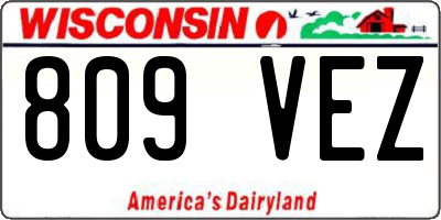 WI license plate 809VEZ