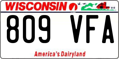 WI license plate 809VFA