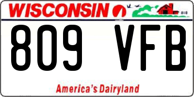 WI license plate 809VFB