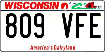 WI license plate 809VFE