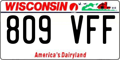 WI license plate 809VFF