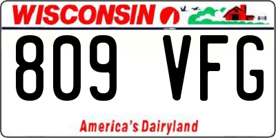 WI license plate 809VFG