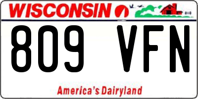 WI license plate 809VFN