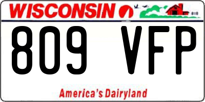 WI license plate 809VFP