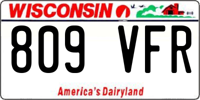 WI license plate 809VFR