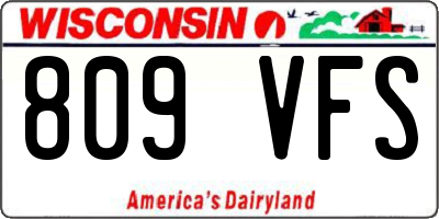 WI license plate 809VFS