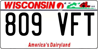 WI license plate 809VFT