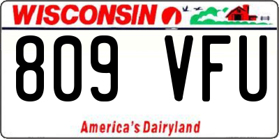 WI license plate 809VFU