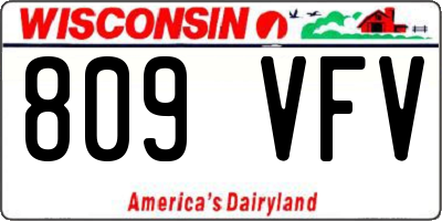 WI license plate 809VFV