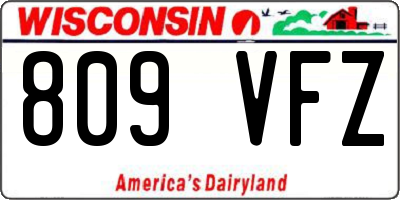 WI license plate 809VFZ