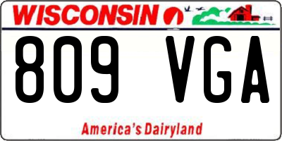 WI license plate 809VGA