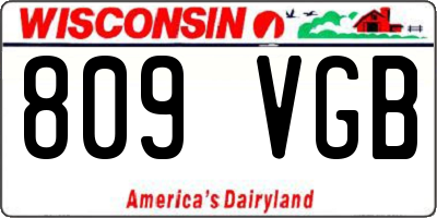 WI license plate 809VGB