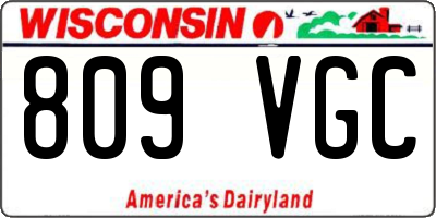 WI license plate 809VGC