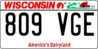 WI license plate 809VGE