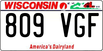 WI license plate 809VGF