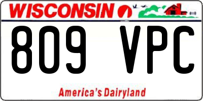 WI license plate 809VPC
