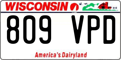 WI license plate 809VPD