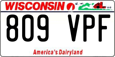 WI license plate 809VPF