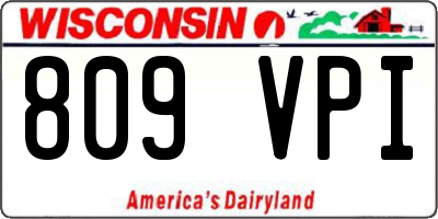 WI license plate 809VPI