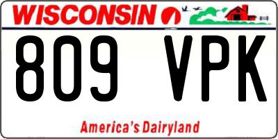 WI license plate 809VPK