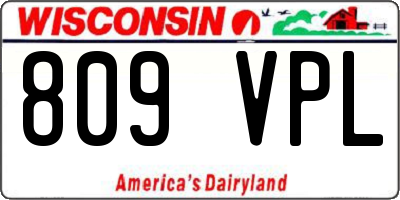 WI license plate 809VPL