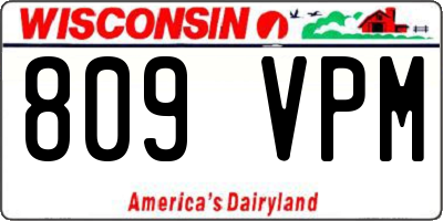 WI license plate 809VPM