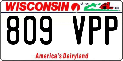 WI license plate 809VPP