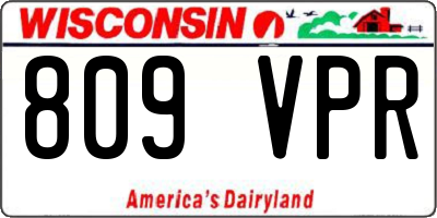 WI license plate 809VPR