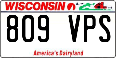 WI license plate 809VPS