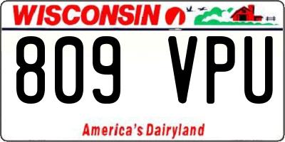 WI license plate 809VPU