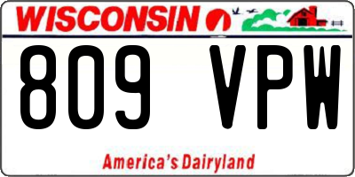 WI license plate 809VPW