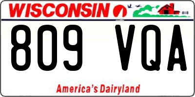 WI license plate 809VQA